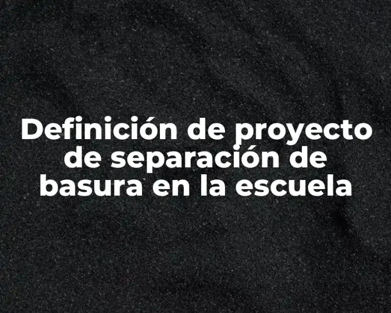 Definición de proyecto de separación de basura en la escuela
