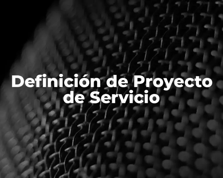 Definición de Proyecto de Servicio