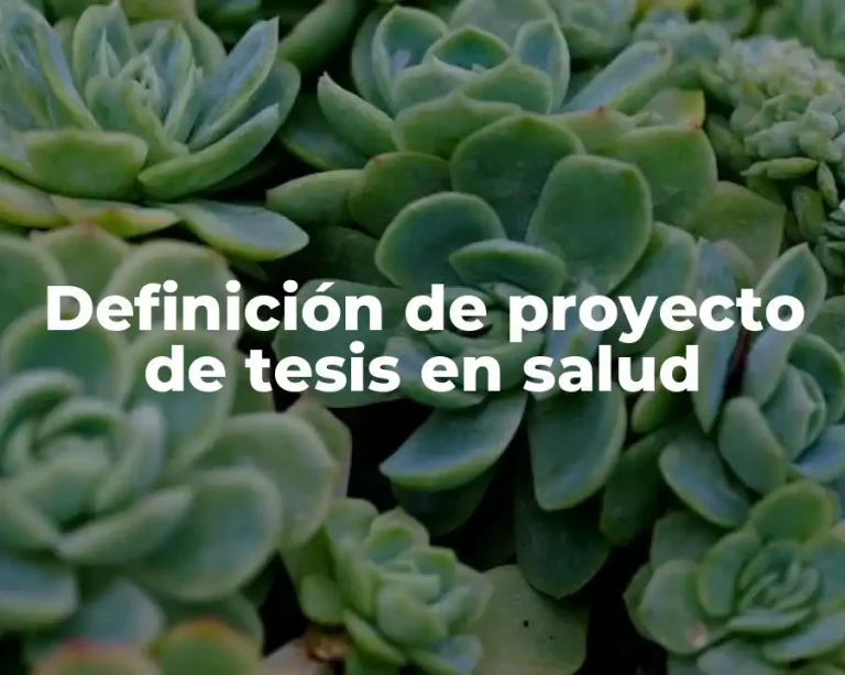 Definición de proyecto de tesis en salud
