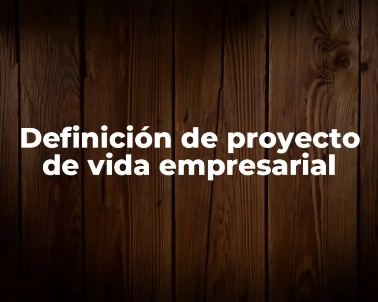 Definición de proyecto de vida empresarial