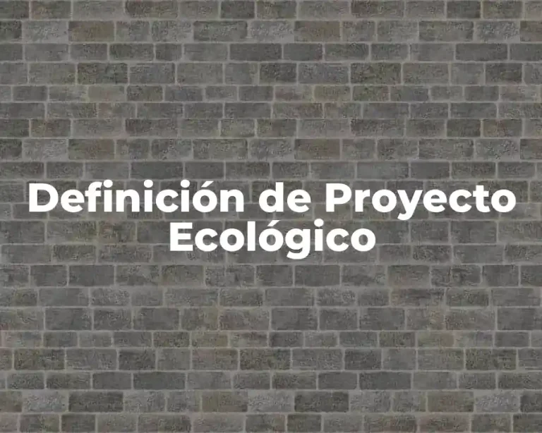 Definición de Proyecto Ecológico