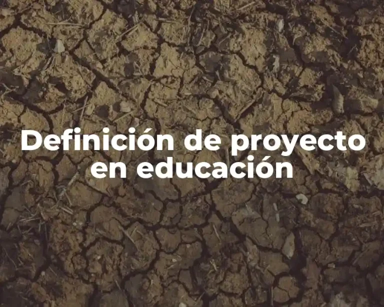 Definición de proyecto en educación