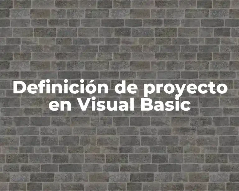 Definición de proyecto en Visual Basic