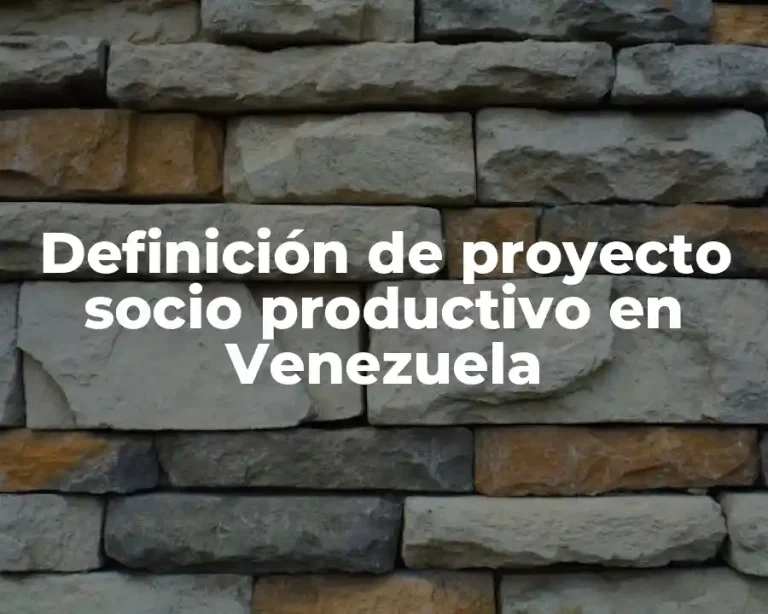 Definición de proyecto socio productivo en Venezuela