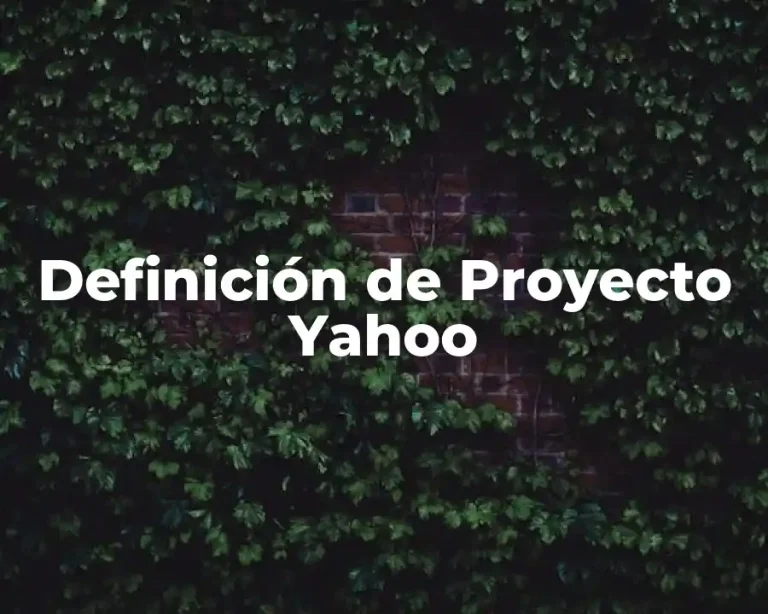 Definición de Proyecto Yahoo