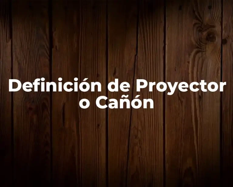 Definición de Proyector o Cañón