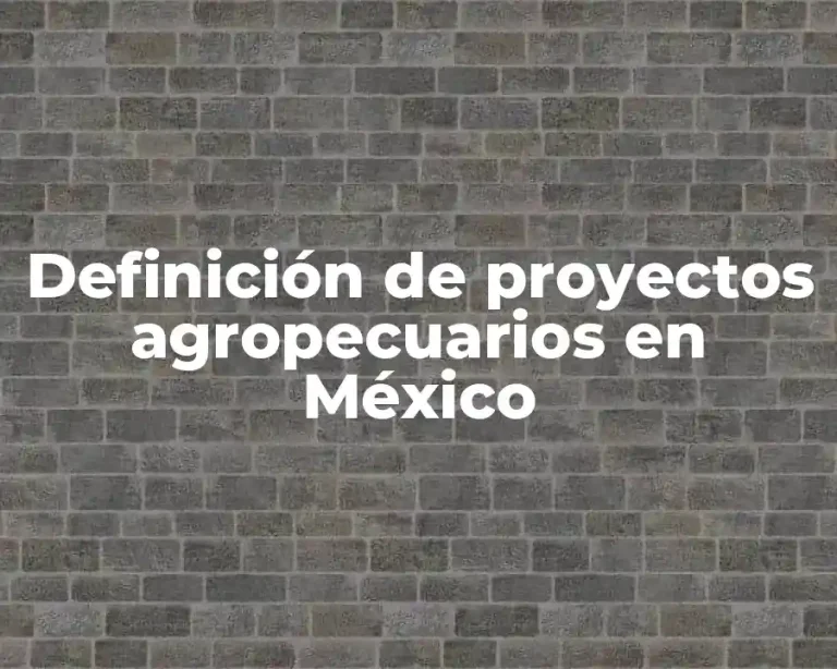 Definición de proyectos agropecuarios en México