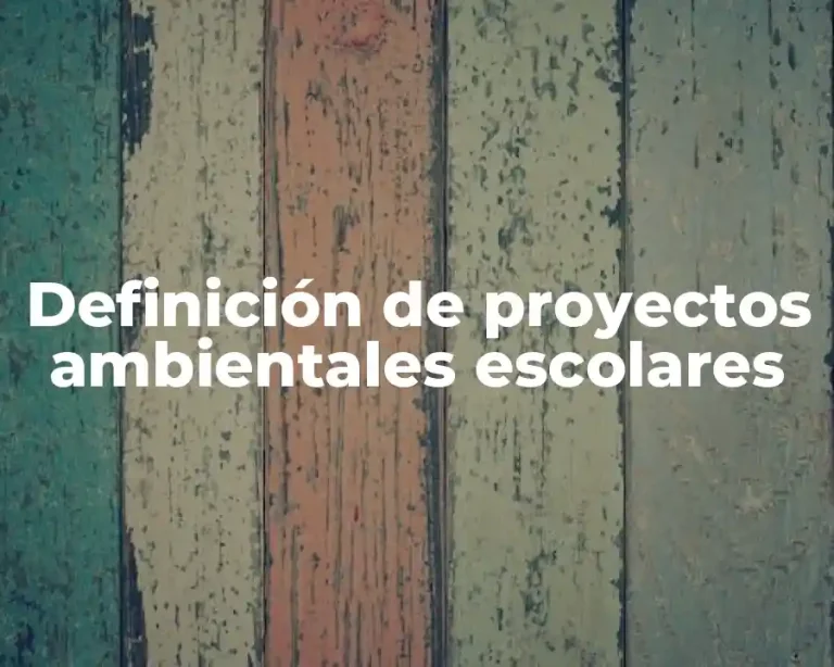 Definición de proyectos ambientales escolares