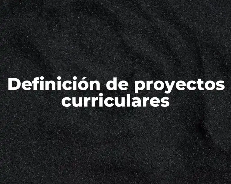 Definición de proyectos curriculares