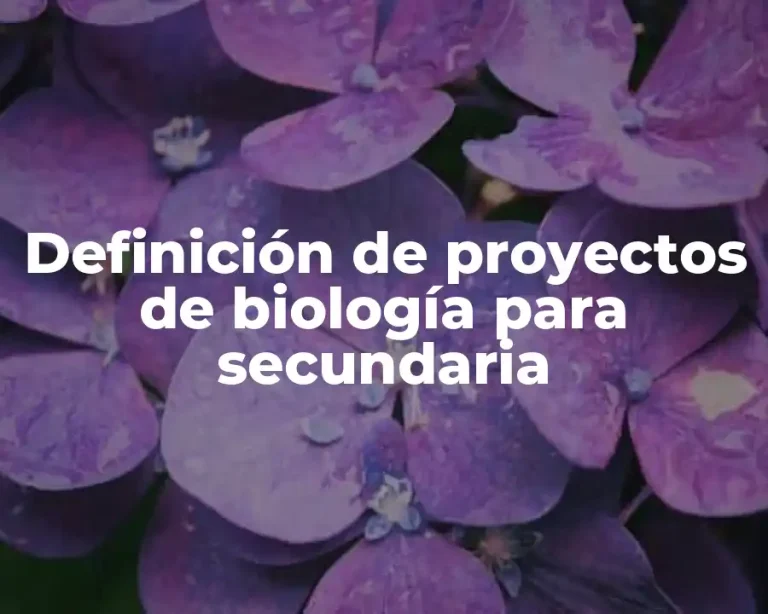 Definición de proyectos de biología para secundaria