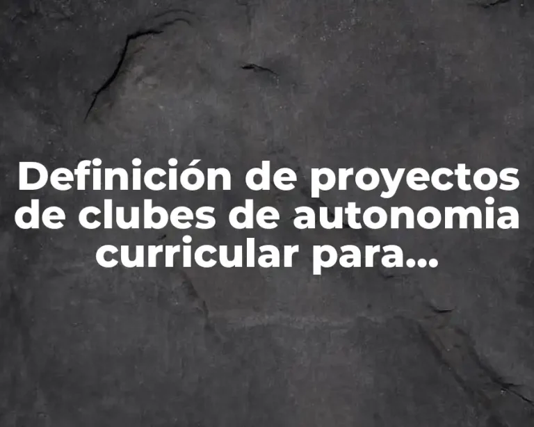 Definición de proyectos de clubes de autonomia curricular para secundaria