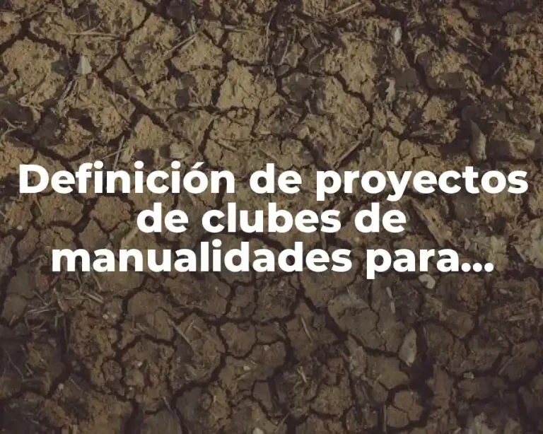 Definición de proyectos de clubes de manualidades para niños