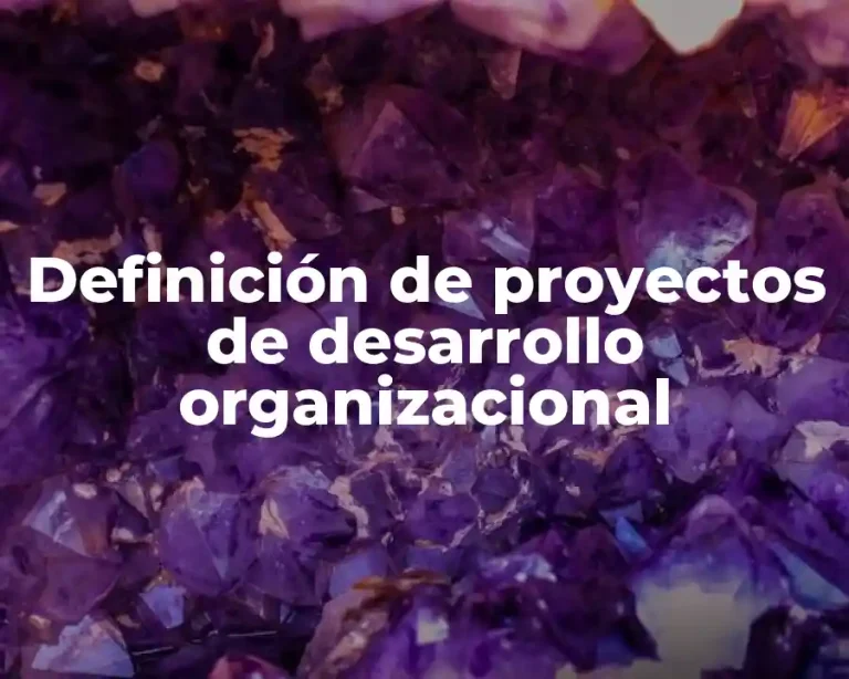 Definición de proyectos de desarrollo organizacional