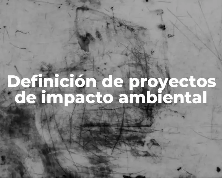 Definición de proyectos de impacto ambiental