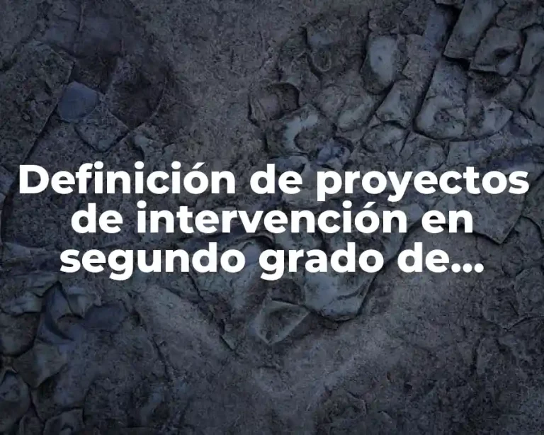 Definición de proyectos de intervención en segundo grado de primaria