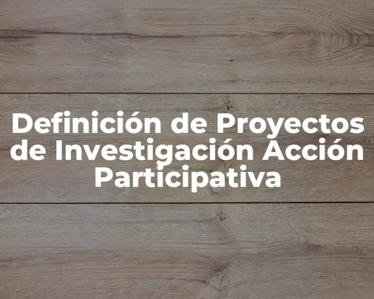 Definición de Proyectos de Investigación Acción Participativa