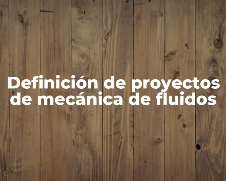 Definición de proyectos de mecánica de fluidos