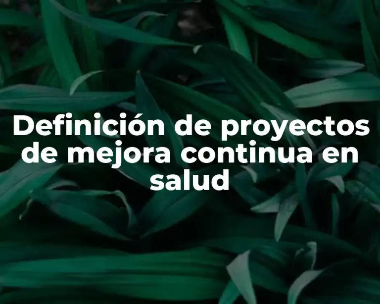 Definición de proyectos de mejora continua en salud