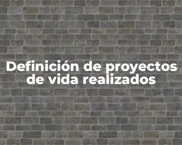 Definición de proyectos de vida realizados