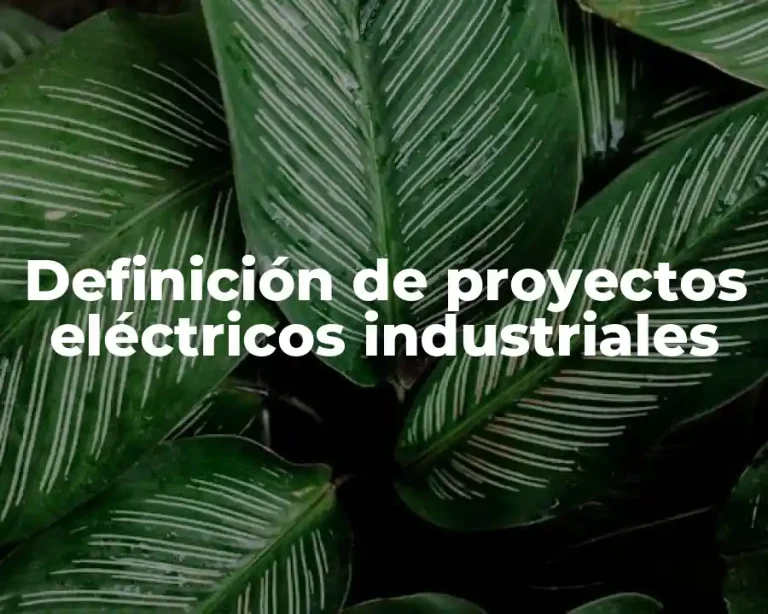 Definición de proyectos eléctricos industriales