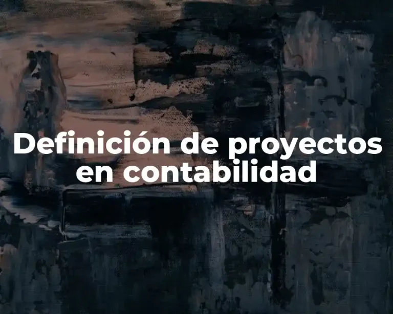 Definición de proyectos en contabilidad