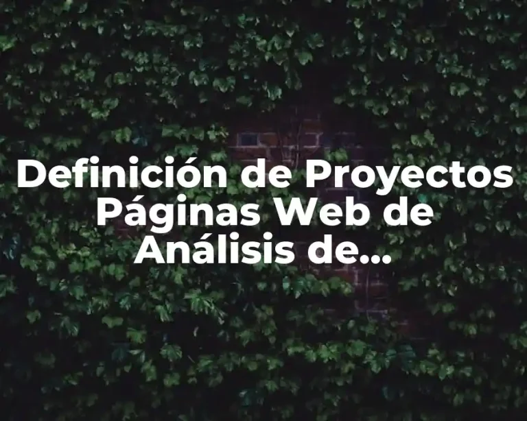 Definición de Proyectos Páginas Web de Análisis de Competencias