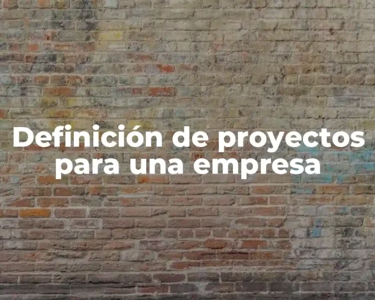 Definición de proyectos para una empresa