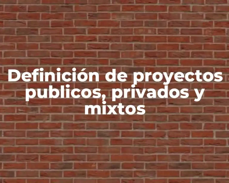 Definición de proyectos publicos, privados y mixtos