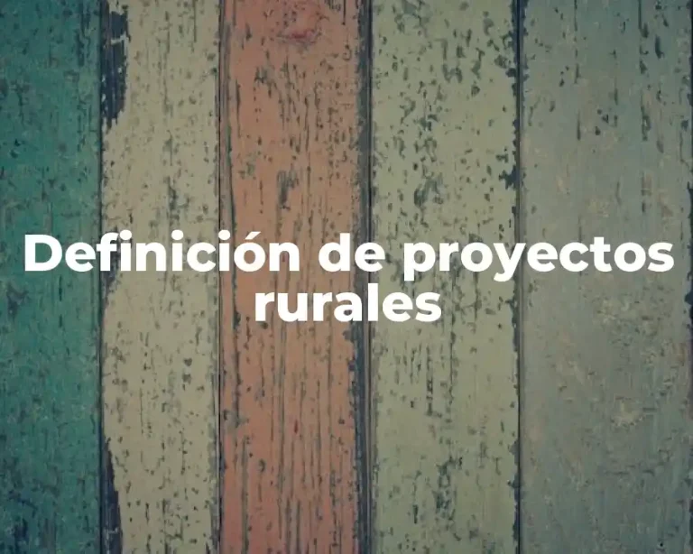Definición de proyectos rurales