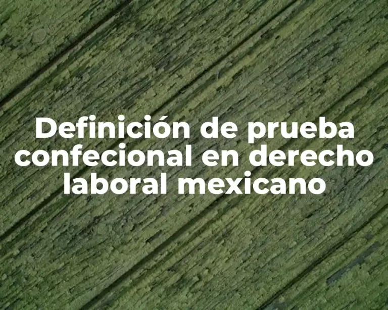 Definición de prueba confecional en derecho laboral mexicano