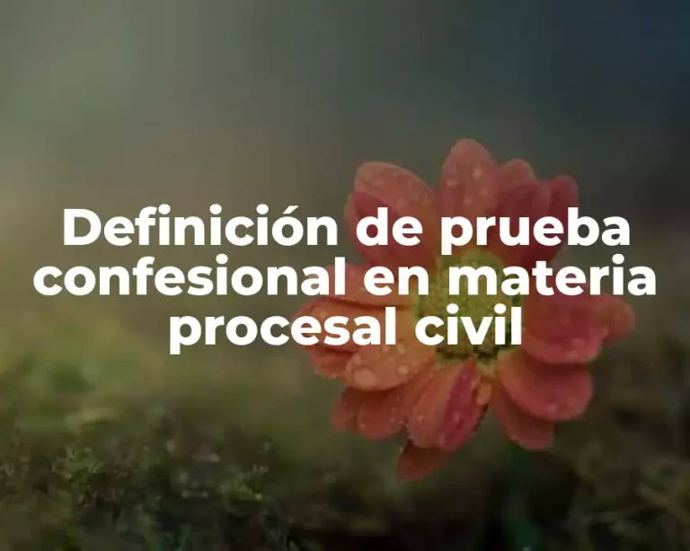 Definición de prueba confesional en materia procesal civil