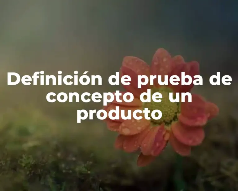 Definición de prueba de concepto de un producto