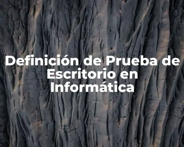 Definición de Prueba de Escritorio en Informática
