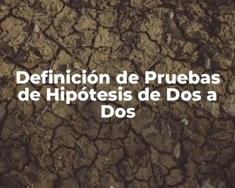 Definición de Pruebas de Hipótesis de Dos a Dos