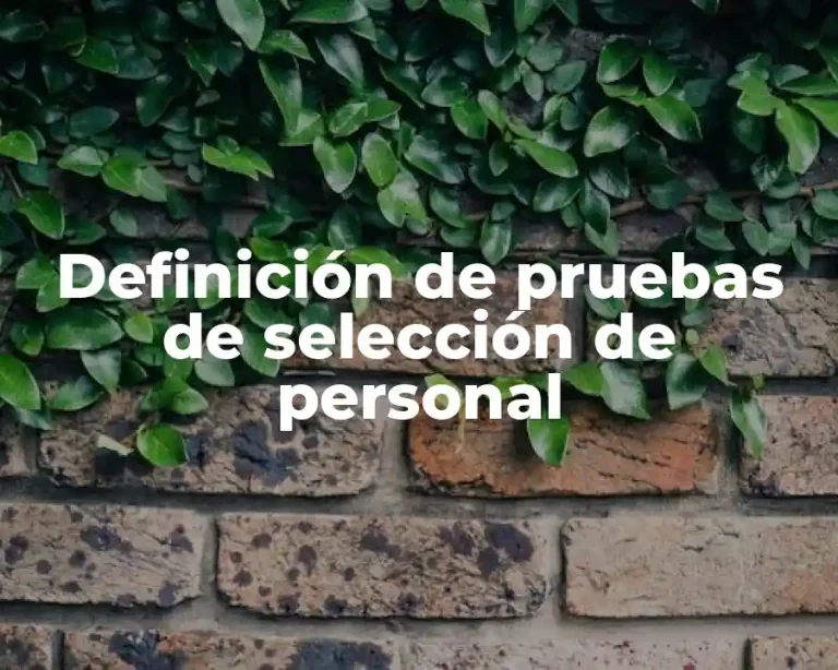Definición de pruebas de selección de personal