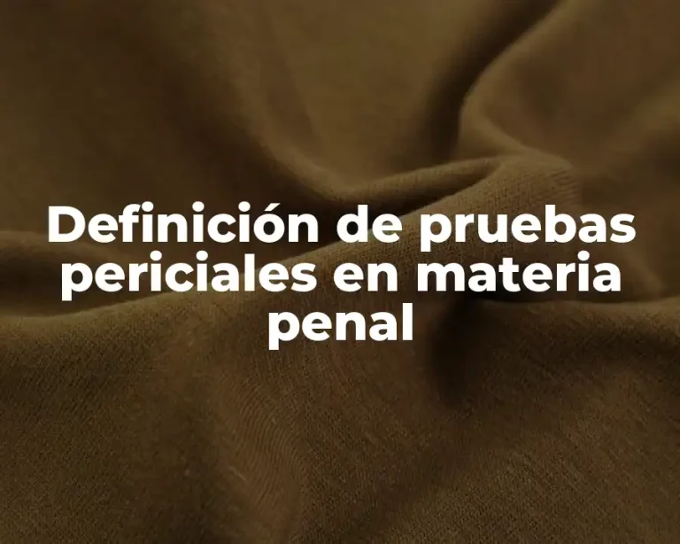 Definición de pruebas periciales en materia penal