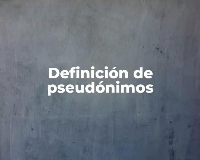Definición de pseudónimos