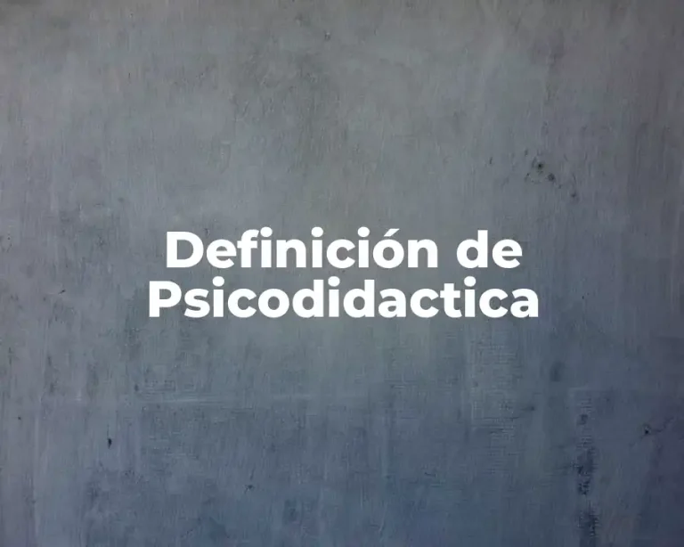 Definición de Psicodidactica