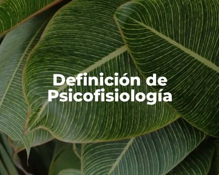 Definición de Psicofisiología