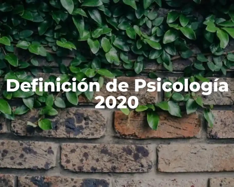 Definición de Psicología 2020