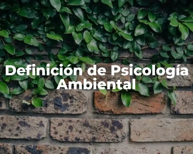 Definición de Psicología Ambiental