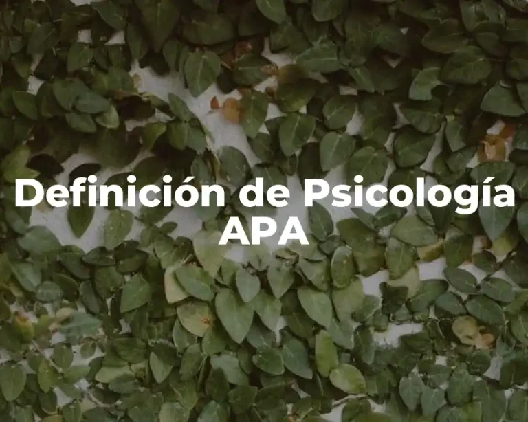 Definición de Psicología APA
