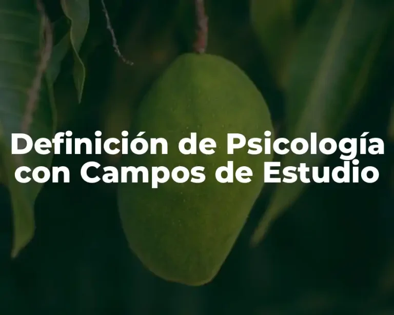 Definición de Psicología con Campos de Estudio