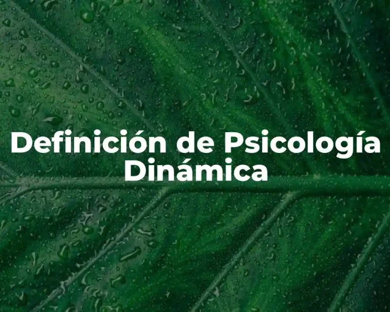 Definición de Psicología Dinámica
