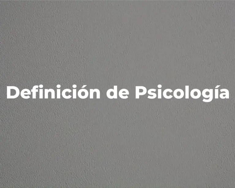 Definición de Psicología