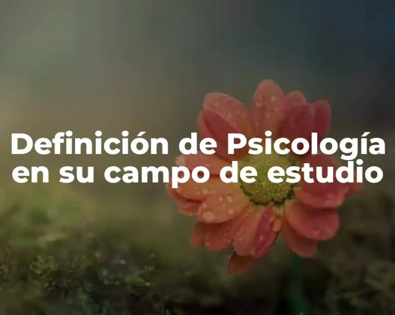 Definición de Psicología en su campo de estudio