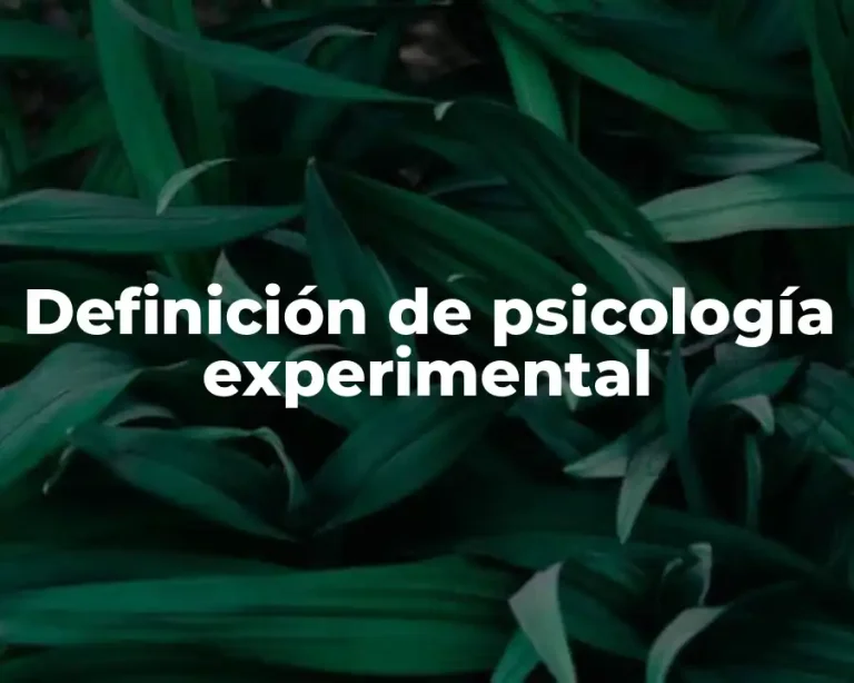 Definición de psicología experimental
