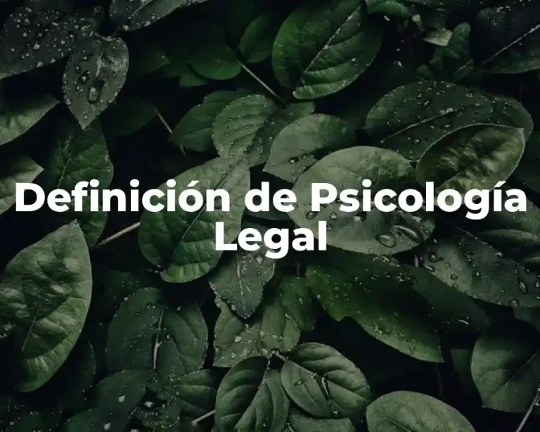 Definición de Psicología Legal