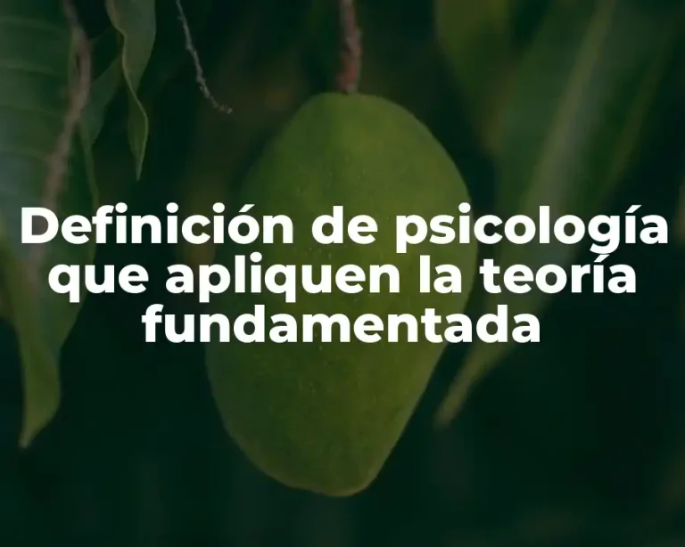 Definición de psicología que apliquen la teoría fundamentada