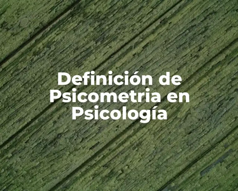 Definición de Psicometria en Psicología